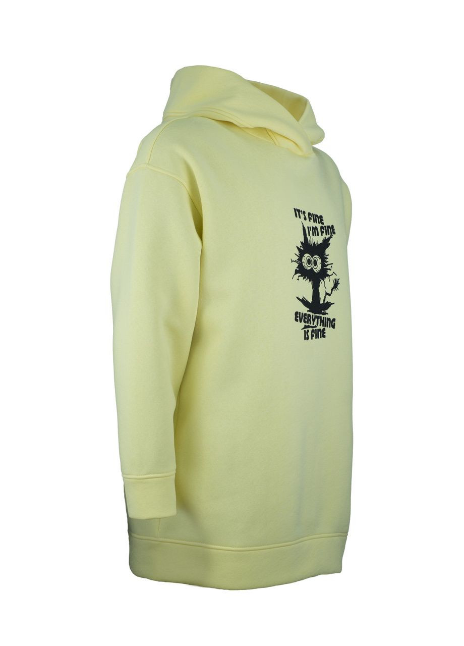 Худі Лео тринитка футер св. лимон з принтом Silent Fish ( DTG) M 4PROFI (314963771)