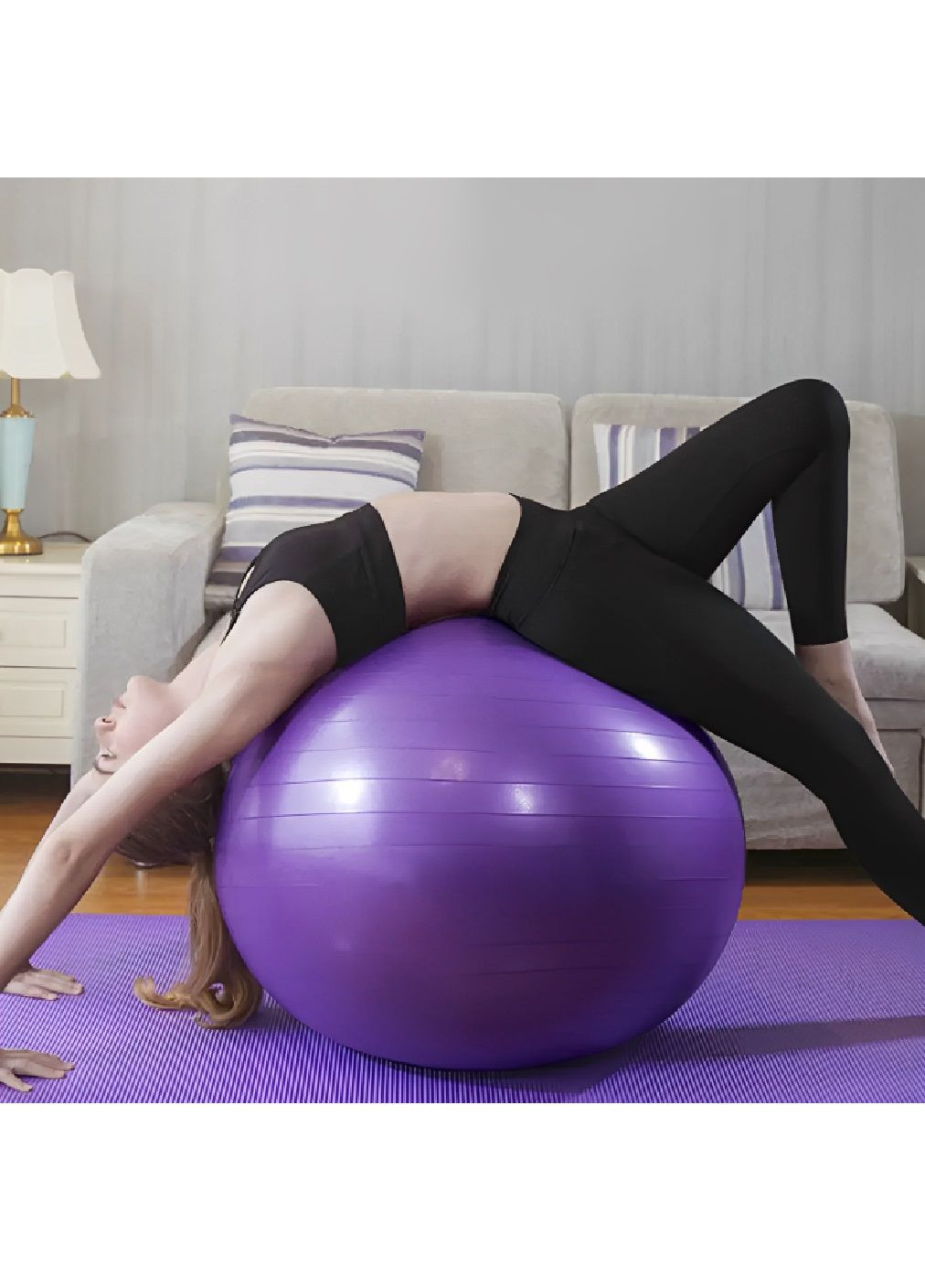 М'яч фітбол для фітнесу вправ йоги пілатесу з максимальним навантаженням до 200 кг діаметр 60 см (480517-Prob) Фіолетовий Unbranded (336592800)