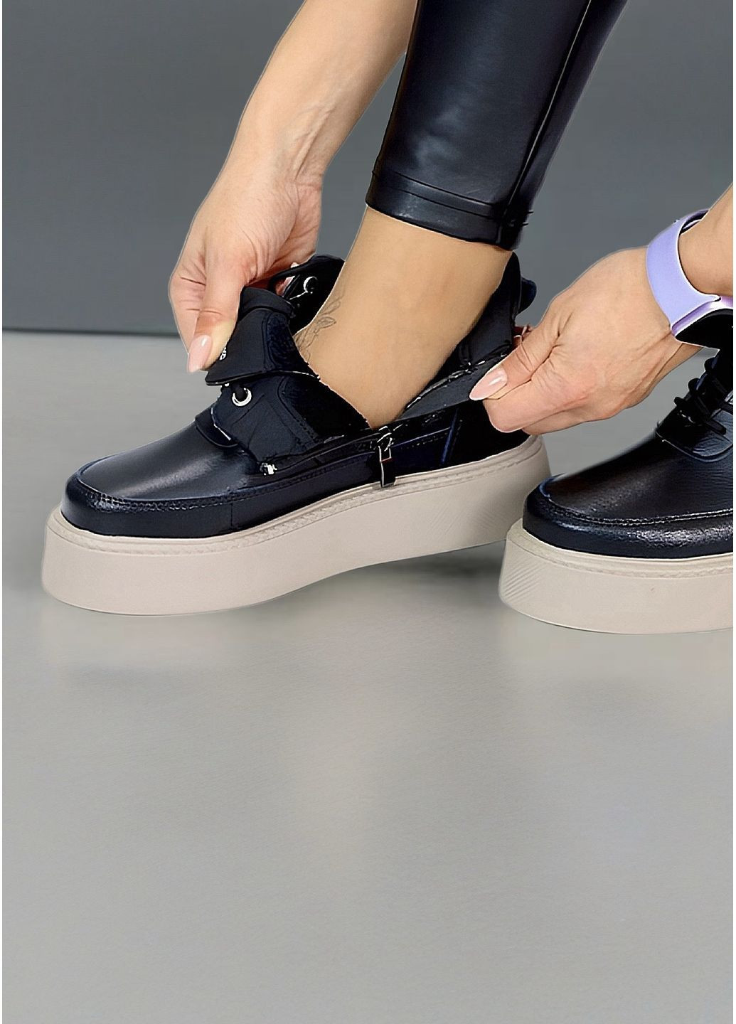 Зимние кожаные зимние ботиночки No Brand