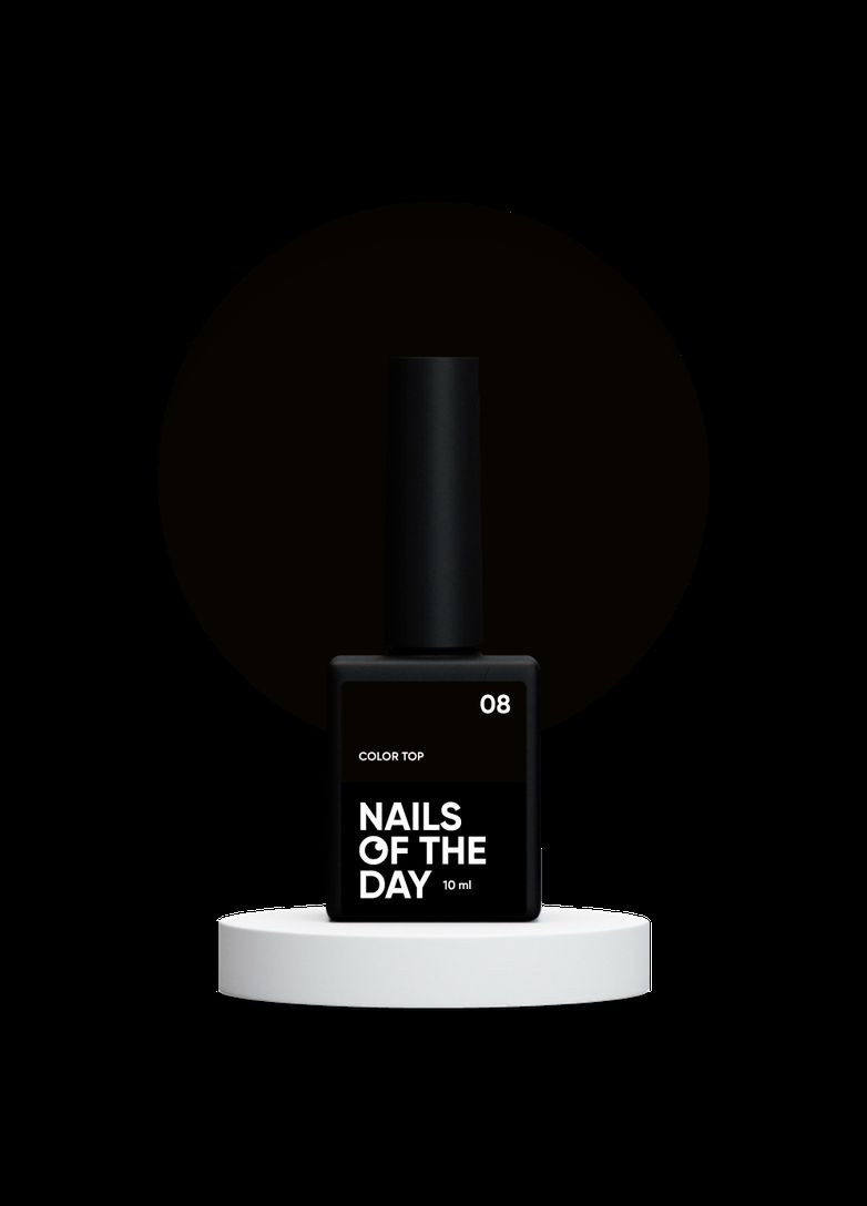Камуфлюючий топ без липкого шару Color top 08 чорний, 10 мл Nails of the day (331769601)