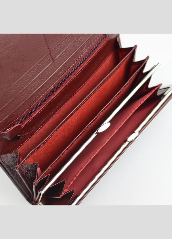 Бордовий жіночий шкіряний гаманець на магніті, Лаковий класичний гаманець портмоне з натуральної шкіри Balisa (266266480)