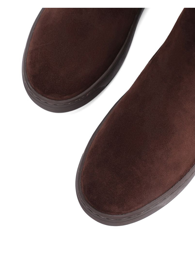 Осенние женские ботинки 201-24102-17-2 коричневый велюр MIRATON тканевые