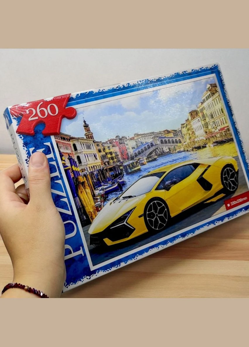 Пазл 260 деталей "Играющие собака и кот", 330x230 мм No Brand (395375986)