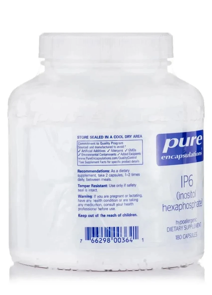 Інозитол гексафосфат IP6 Inositol Hexaphosphate 180 капсул Pure Encapsulations (361117070)
