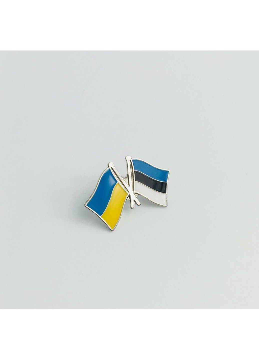Значок прапори України Естонії 26х20 мм Dobroznak (292338557)
