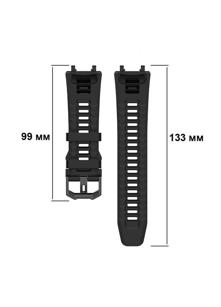 Силиконовый ремешок для смарт-часов Xiaomi Amazfit T-Rex 2 (A2169 / A2170) - Black Primolux (333720014)