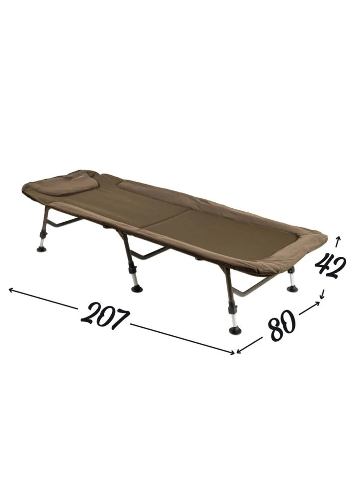 Раскладушка стальная карповая Bed 80 Fleece (2070х800x420мм), коричневая Ranger (396847876)