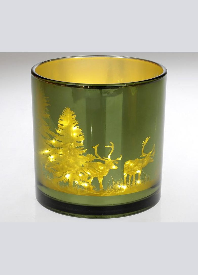 Підсвічник скляний "Таємничий ліс" 15х15см, зелений Bona (329893930)