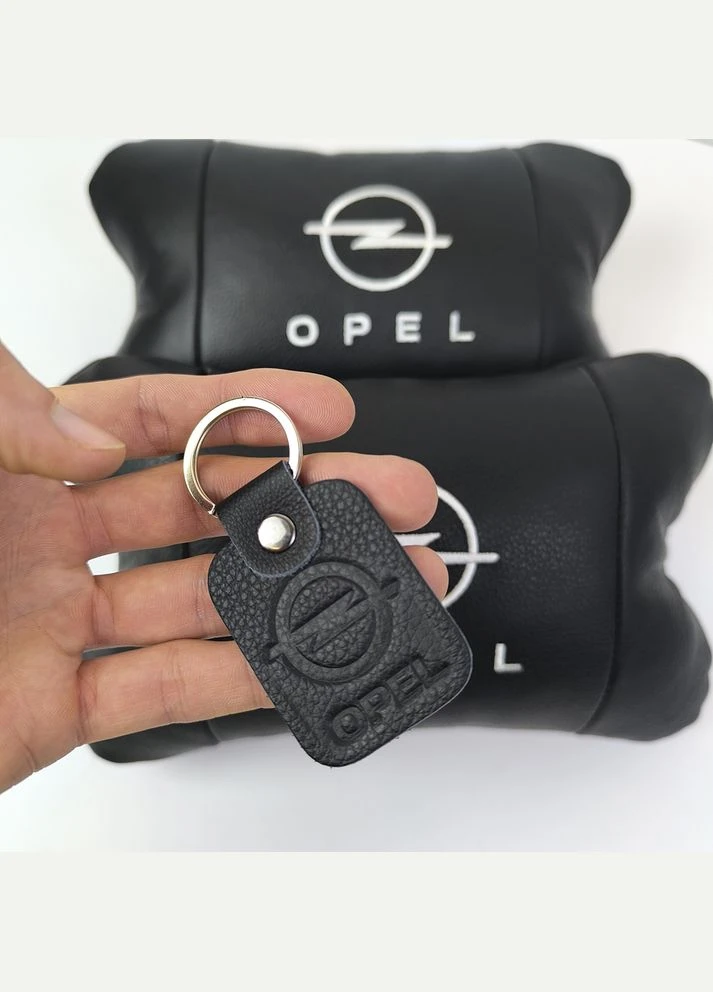 Набір автомобільних подушок 2шт для Opel, натуральна шкіра, стильні чорні підголівники Опель для авто No Brand (381547244)