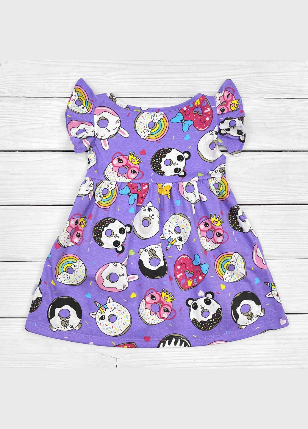 Фиолетовое детское платье dexter`s с ярким рисунком crazy donuts фиолетовый dexter's (290416705)