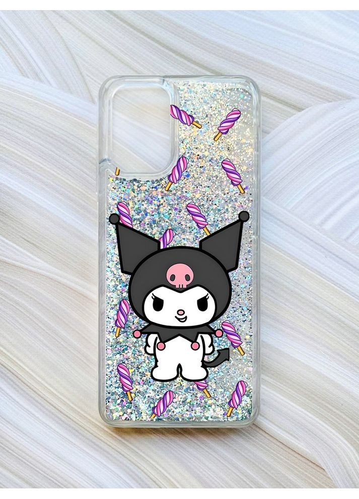 Чохол з плаваючими блискітками на Xiaomi Redmi Note 10/Note 10s Сріблястий Куромі (принт 390) Creative (360676496)