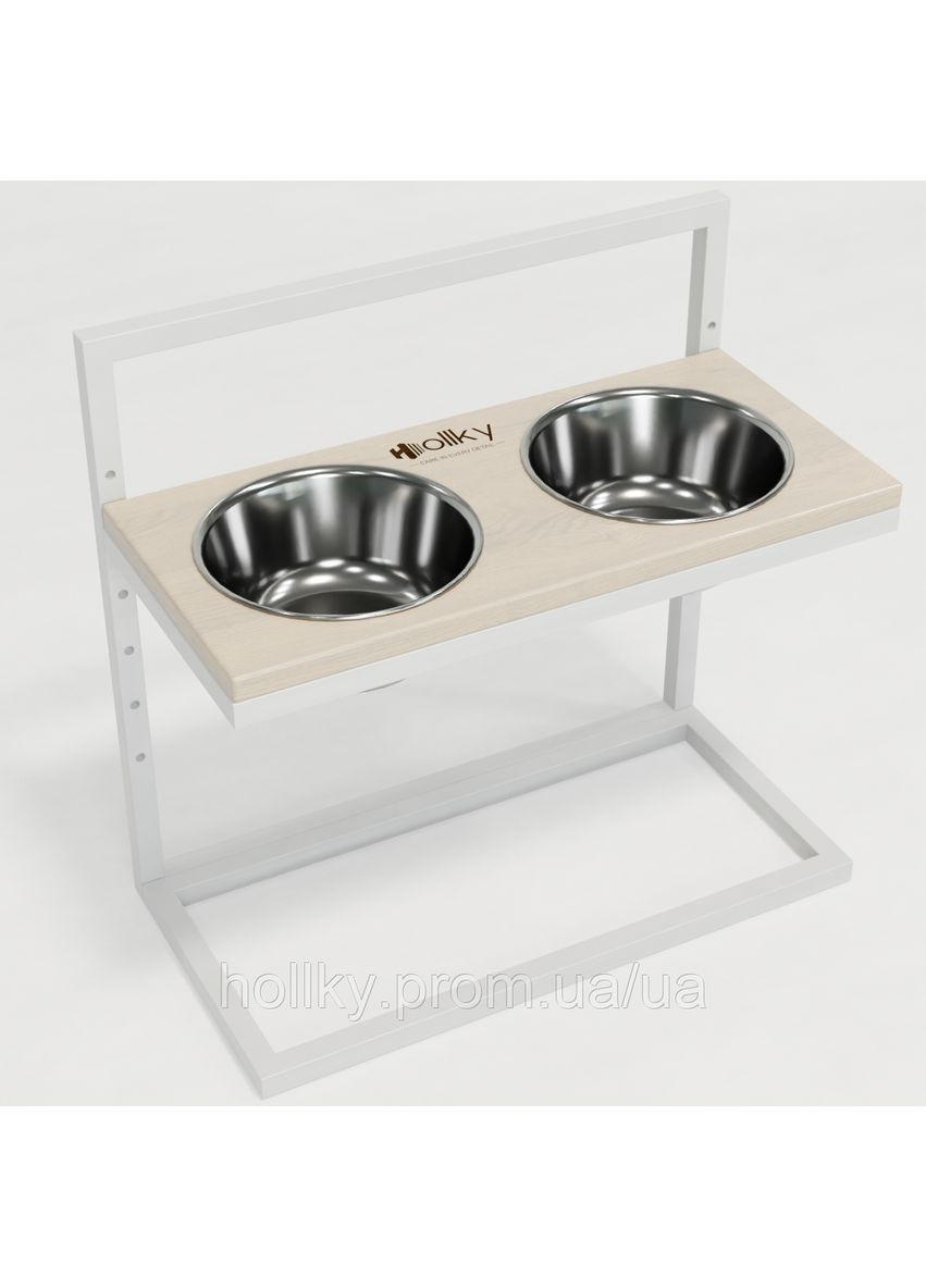 Миски на регульованій підставці для великих собак Flex L (2 × 1.8 л) FL-502850-WHWH Hollky (365652762)