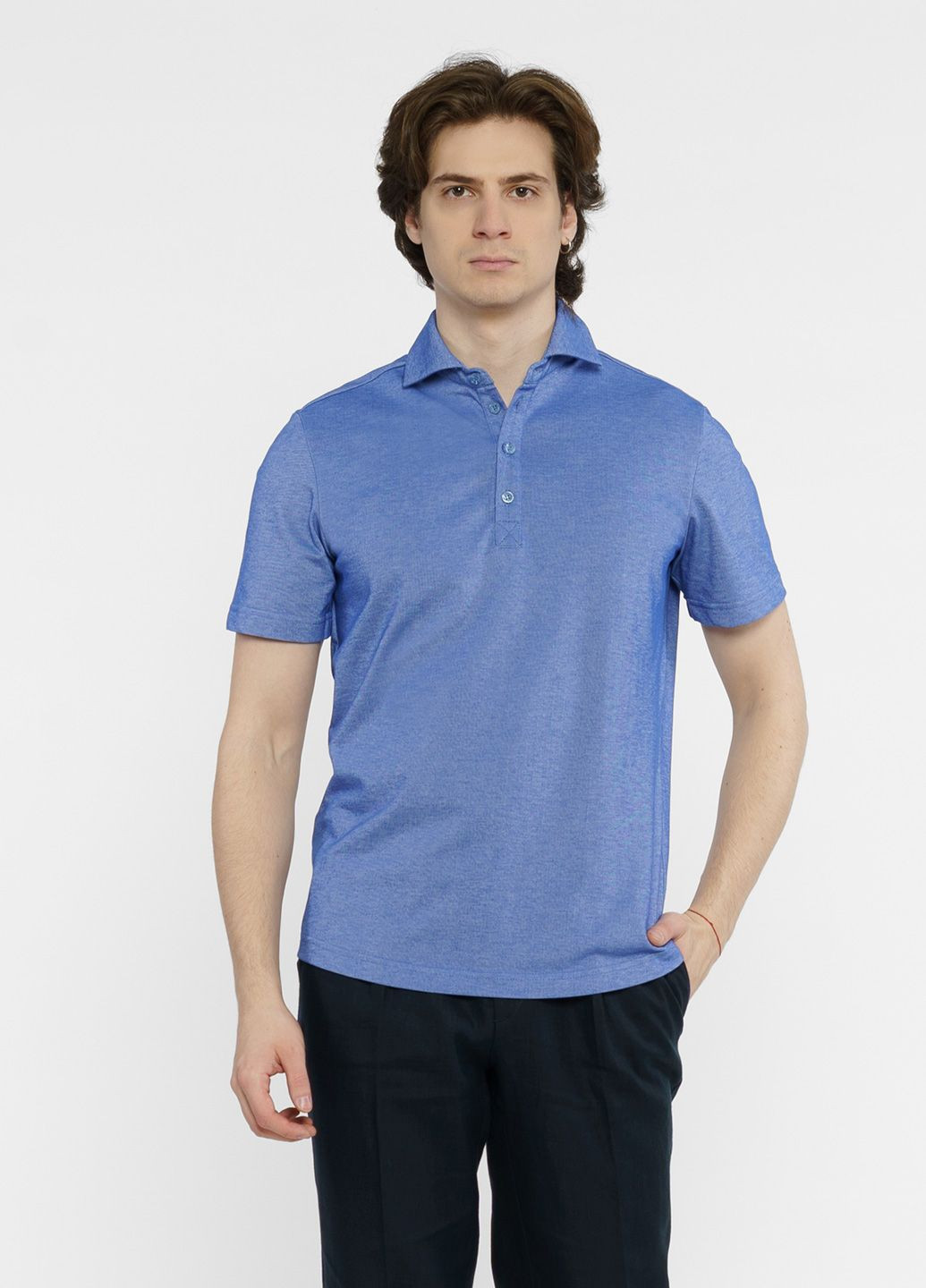 Синяя футболка-поло мужское синее для мужчин Arber однотонная