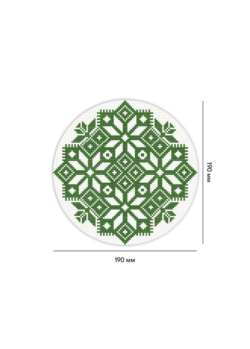 Набор для вышивания Ø190 мм x Diva Olivka «Мандала» зеленый Orner (369141475)