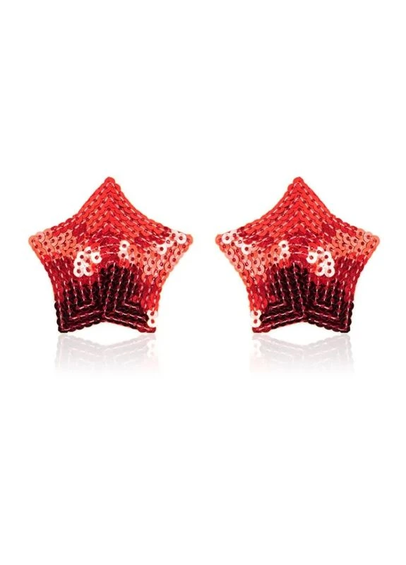 Красный демисезонный стикини на соски в форме звезды nipple pasties red Bdsm4u