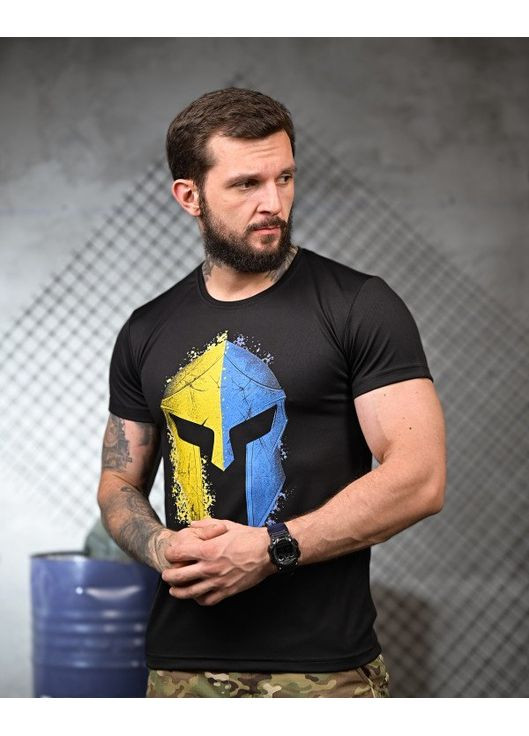 Тактична чоловіча футболка з принтом чорна No Brand (349508231)