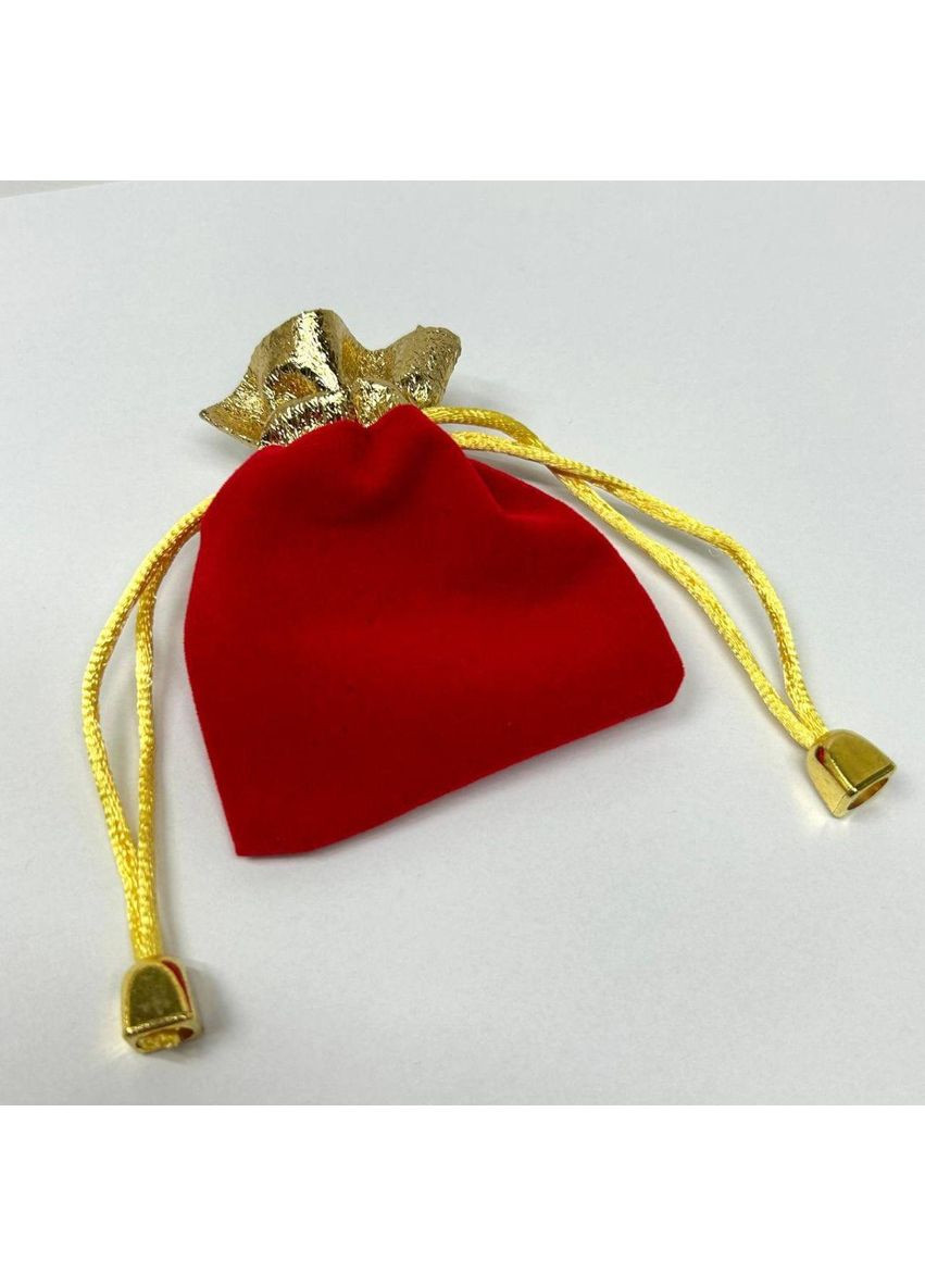Мішечок подарунковий велюровий 7х9 см - червоний із золотом Plus-plus (352743574)