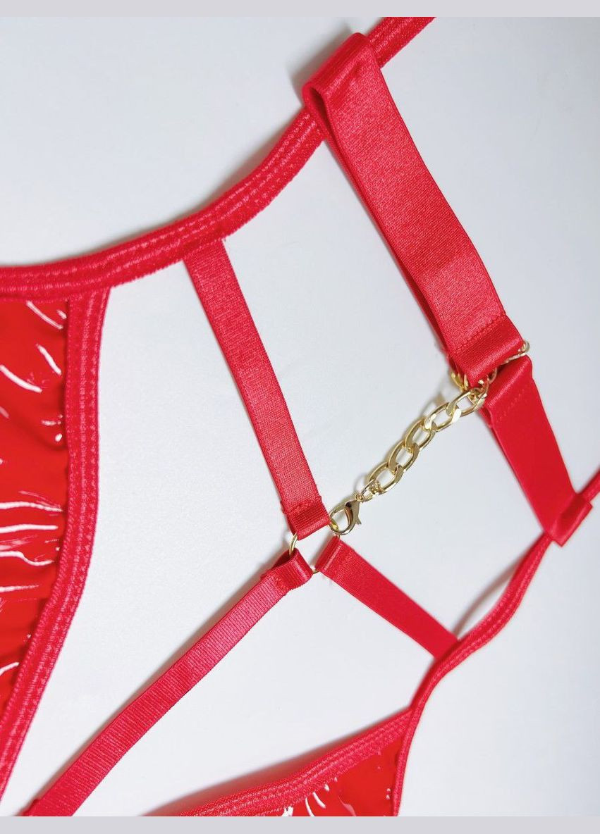 Латексный костюм женский для ролевих игор "Новогодний кролик" красный No Brand (315403198)