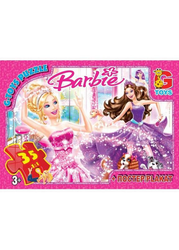 Дитячий пазл "Barbie" BA001 плакат 35 елементів G-Toys (372495822)