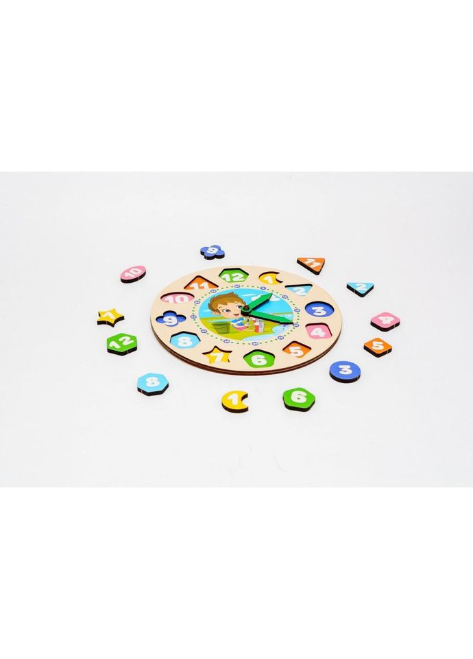 Дерев'яний сортер "Годинник" Puz-22935 для хлопчиків No Brand (330601482)