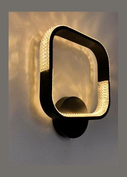 Светильник настенный светодиодный, бра AKRILIKA SQUARE 22W 1S ON/OFF BLACK/CLEAR Luminaria (329439953)