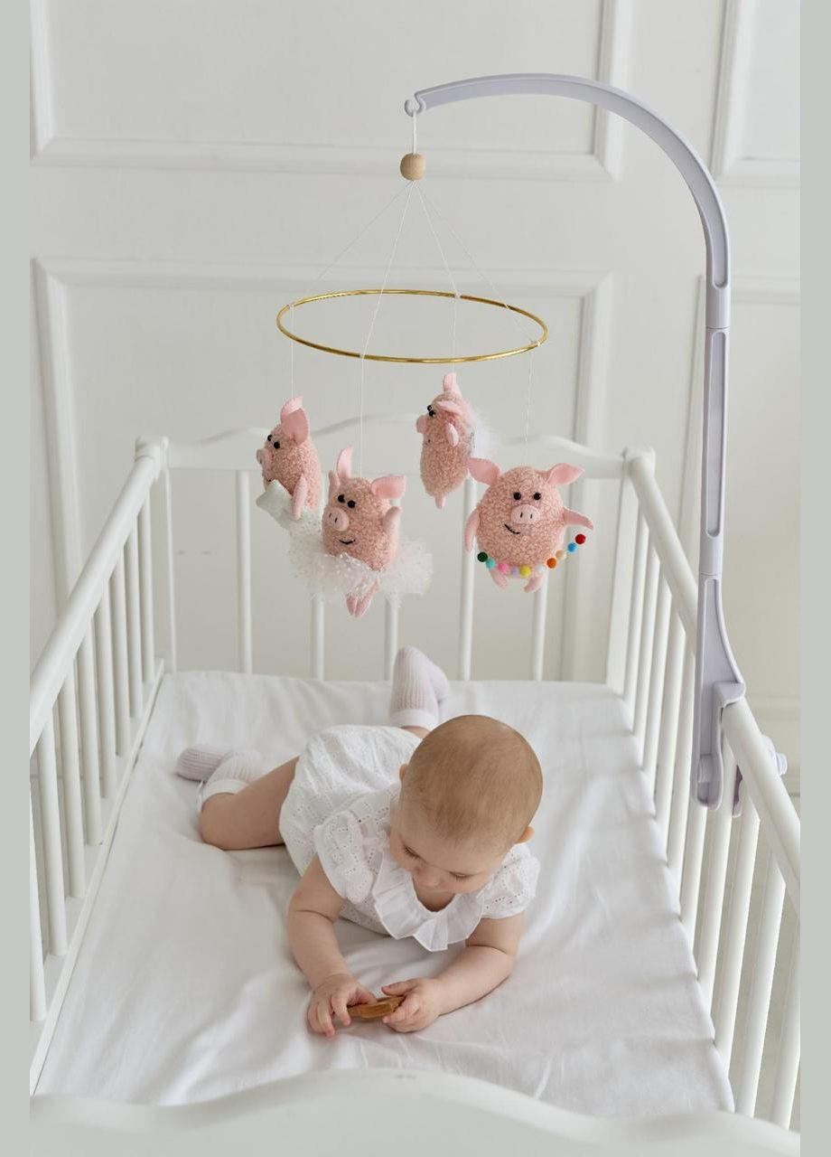 Дитячий мобіль на ліжечко для немовлят WoollyFox "Веселі свинки" No Brand (342757878)