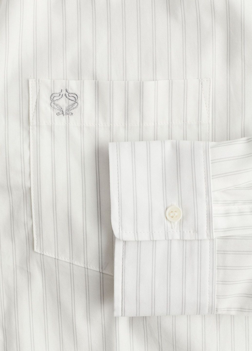 Белая классическая рубашка в полоску H&M