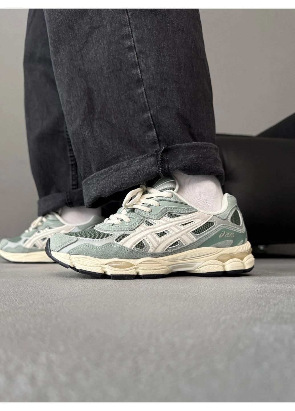 КРОСІВКИ ЖІНОЧІ ASICS GEL-NYC GREEN АСІКС ГЕЛЬ НЮК No Brand сірі демісезони (368647031)