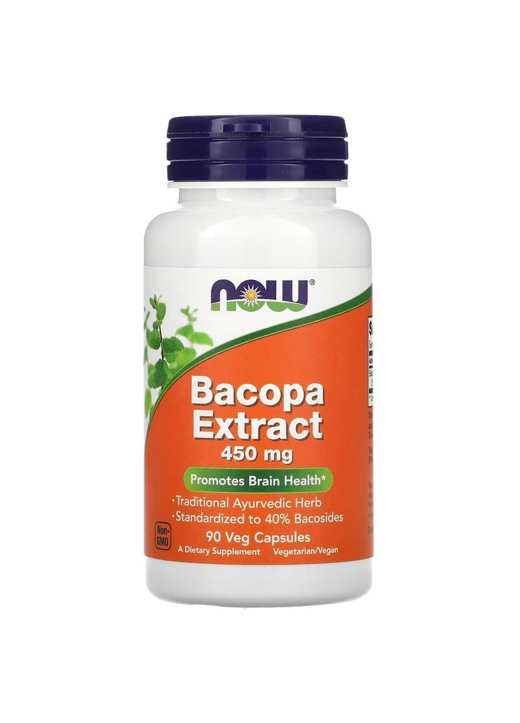 Натуральна добавка Bacopa Extract 450 mg, 90 вегакапсул Now (293419573)