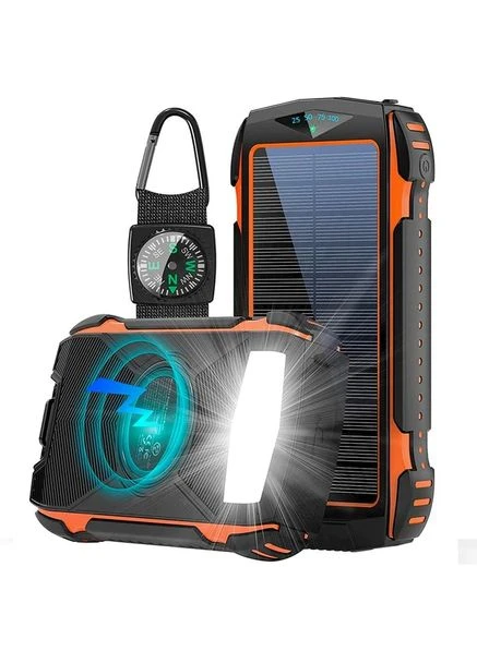 Портативное зарядное Power Bank с LED-подсветкой 20000mAh PN-W20S IPX4 2xUSB/Type-C 18W/3A PD/QC Qi Solar (375431257)