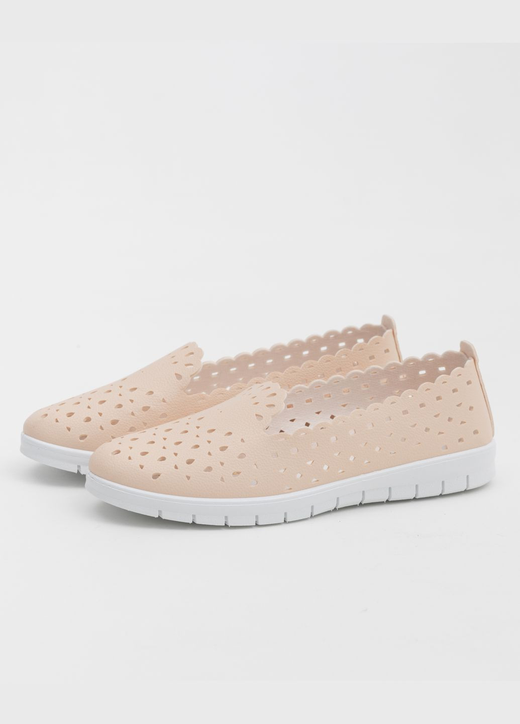 Жіночі літні балетки хмаринки, білий Bromen | бежеві перфорація штучна шкіра (296755186)
