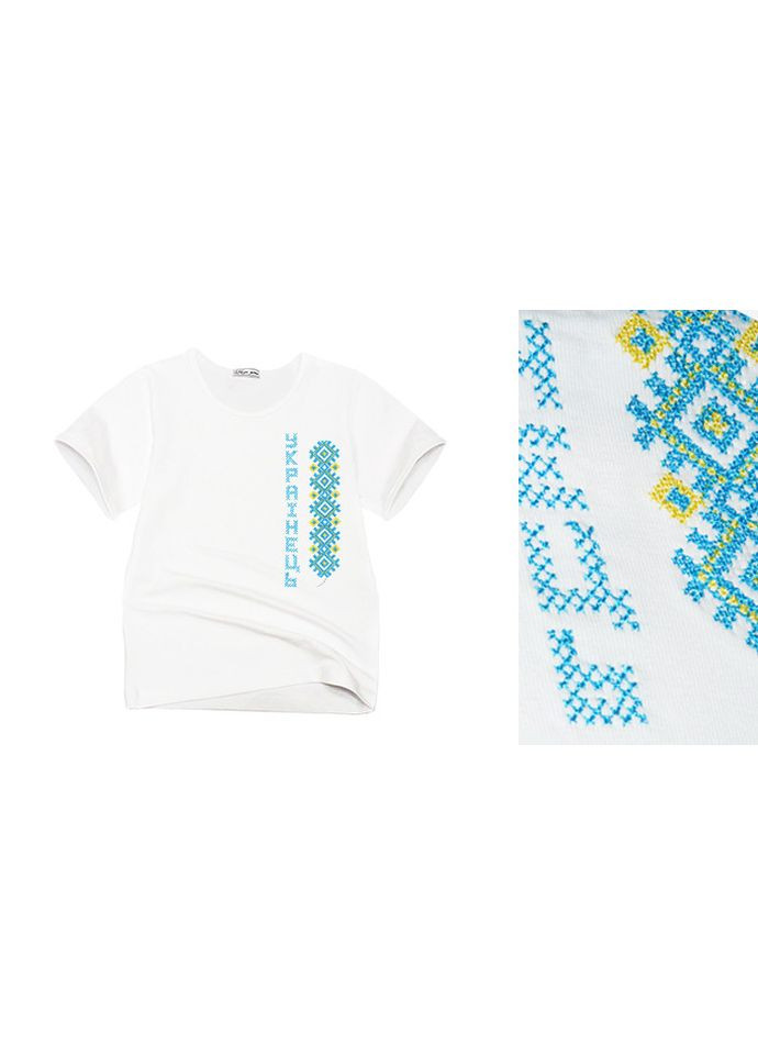 Белая детская вышиванка для мальчика с коротким рукавом "украинец" Модні дітки (365876520)