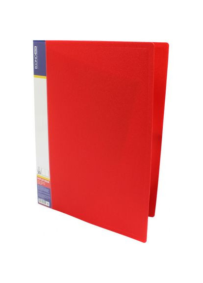 Папка з 20-ма файлами А4 червона (24) E30602-03 ECONOMIX (322499710)