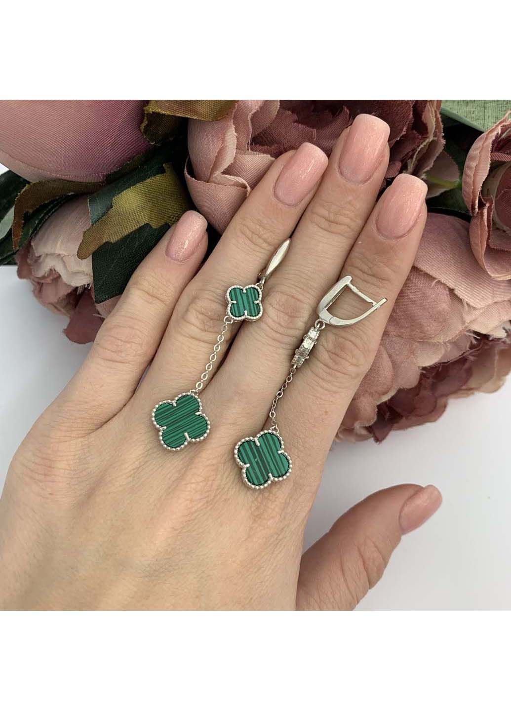 Серебряные серьги с малахитом (2099017) Silver Breeze (317355713)