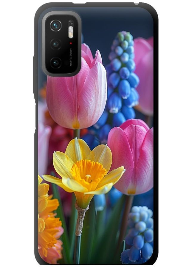 TPU чорний чохол 'Весняні квіти' для Endorphone Xiaomi Redmi Note 10 5G (285781275)