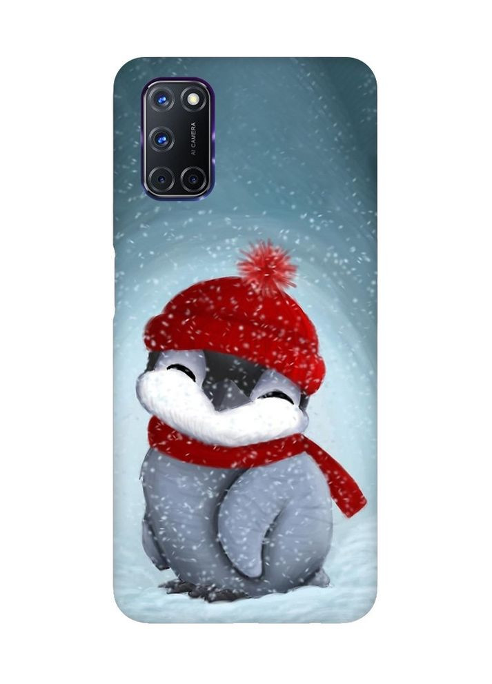 Чохол з червоними боками на Oppo A52/ A72/ A92:: Пінгвіненя у шапочці (принт 157) Creative (362967555)