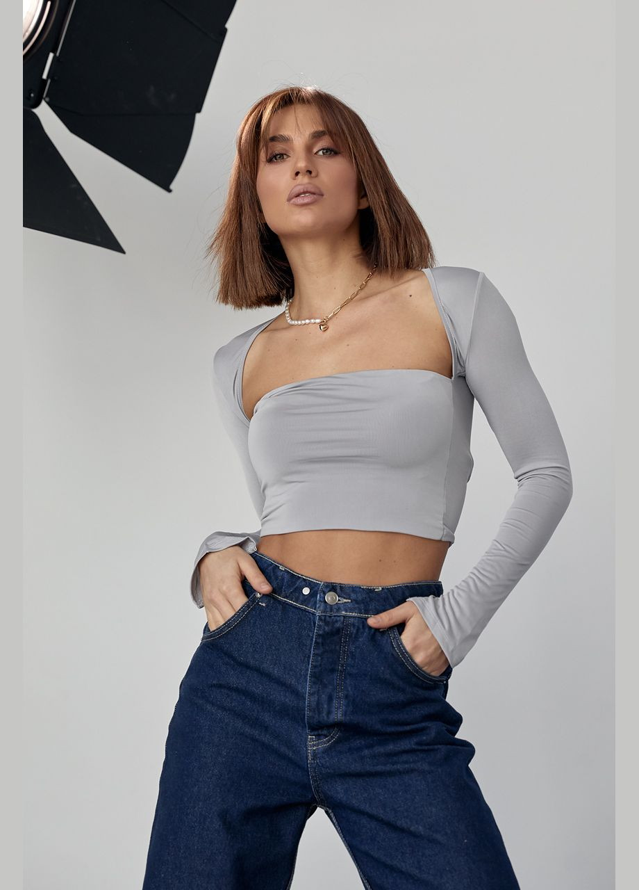 Еластичний кроп-топ з вирізом каре Liton (296909046)