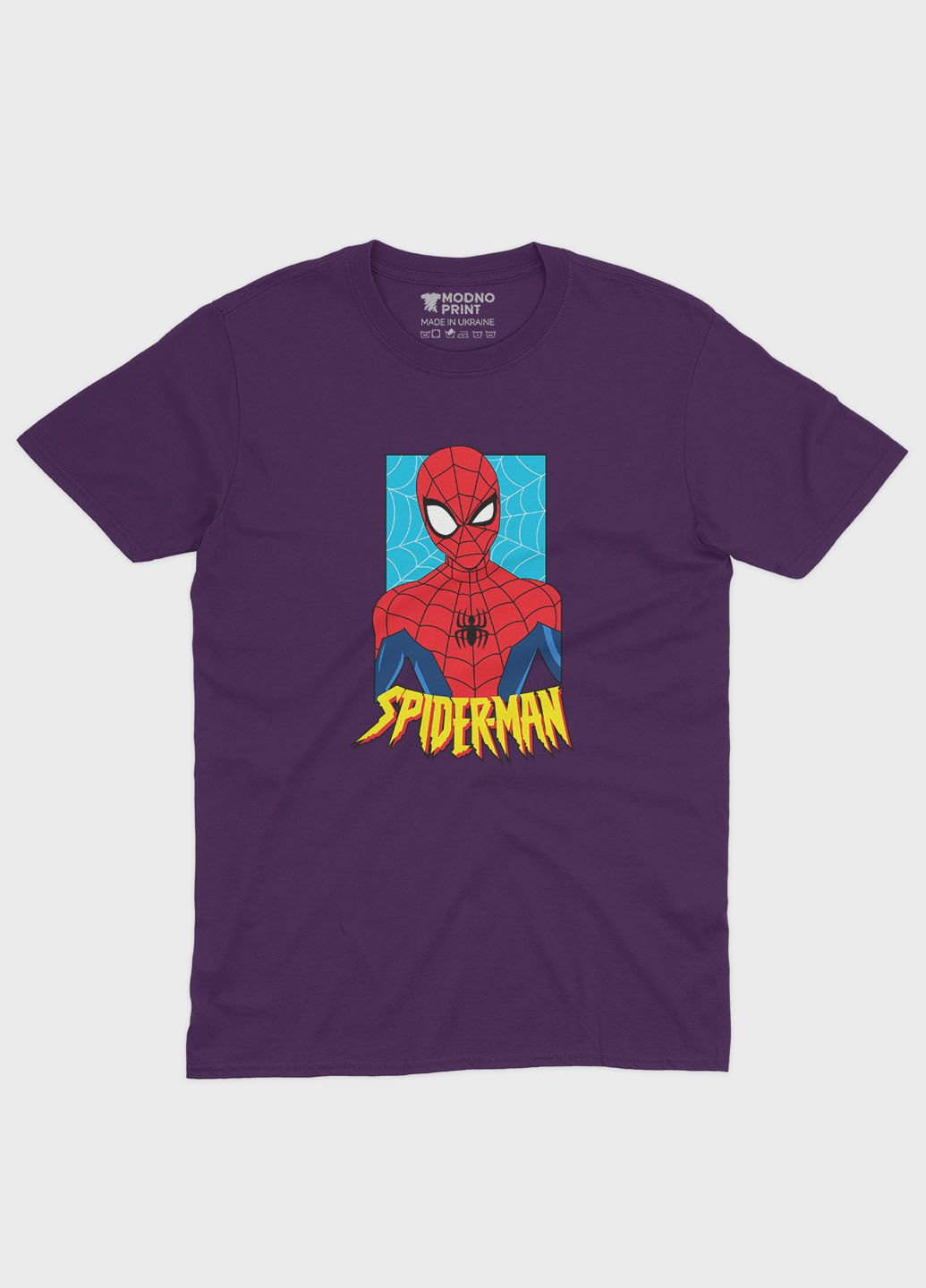 Фіолетова демісезонна футболка для дівчинки з принтом супергероя - людина-павук (ts001-1-dby-006-014-037-g) Modno