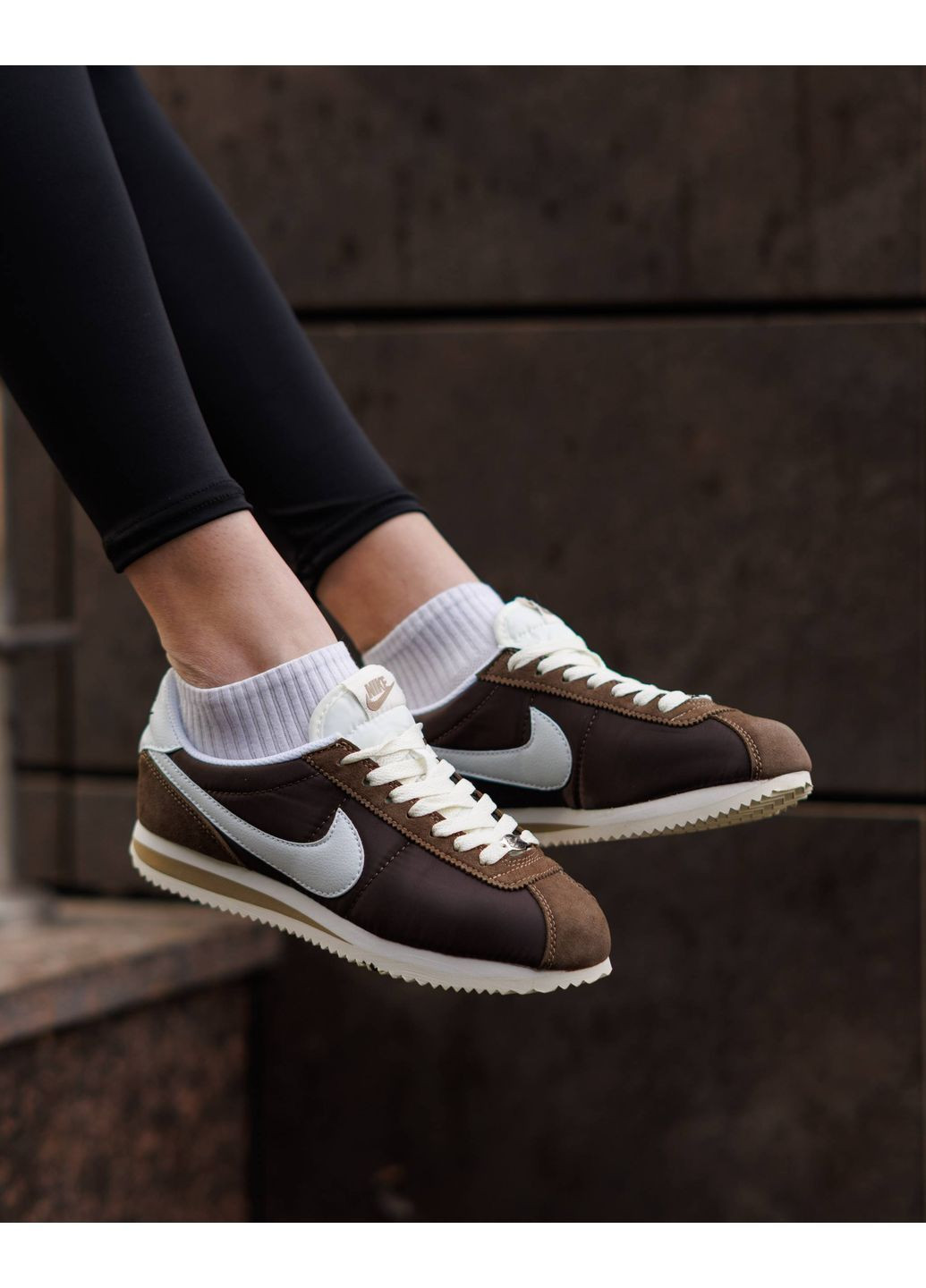 Nike Cortez Brown White (КОПІЯ) No Brand коричневі всесезони (371955990)