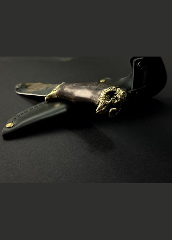 Нож охотничий с бронзовым наконечником Викинг 222k45 рукоятка кленовый кап NB Art (346152136)