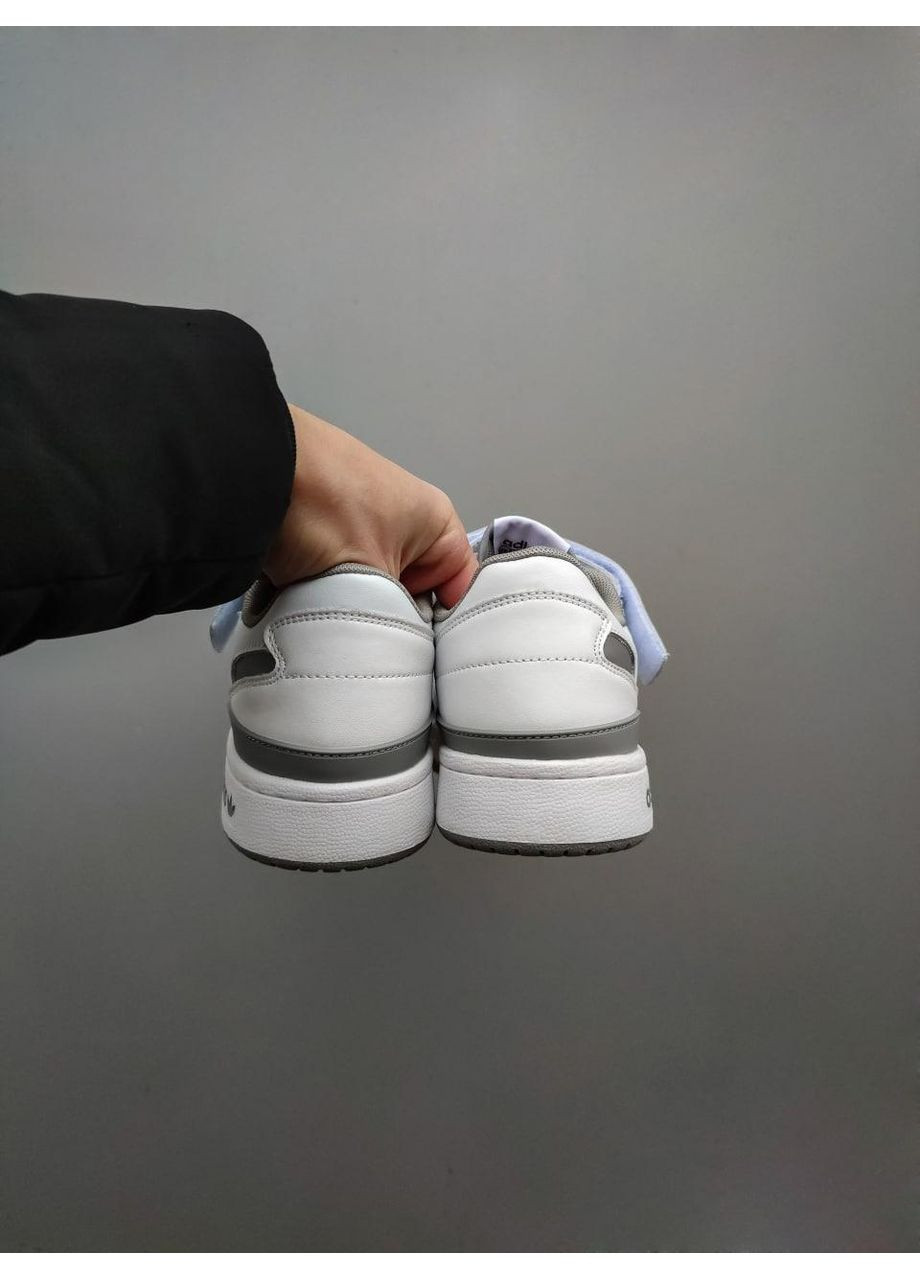 Серые демисезонные кроссовки мужские adidas forum refined white grey адидас форум No Brand