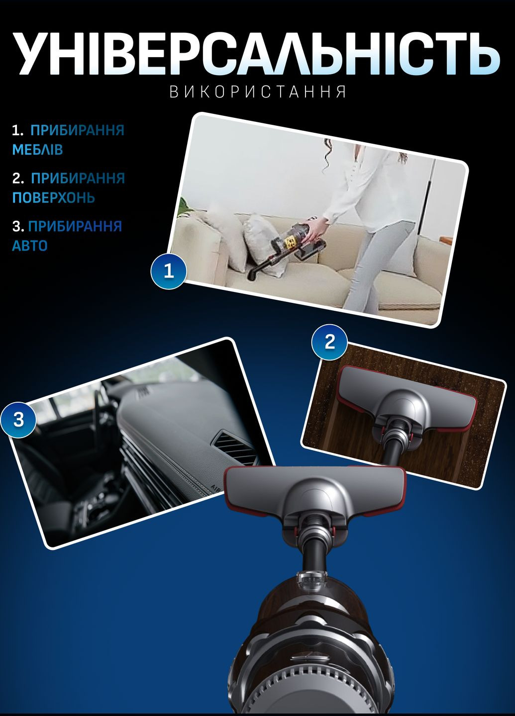 Вертикальний пилосос SK-3378 колбовий із циклонним фільтром сірий Sokany (336517616)