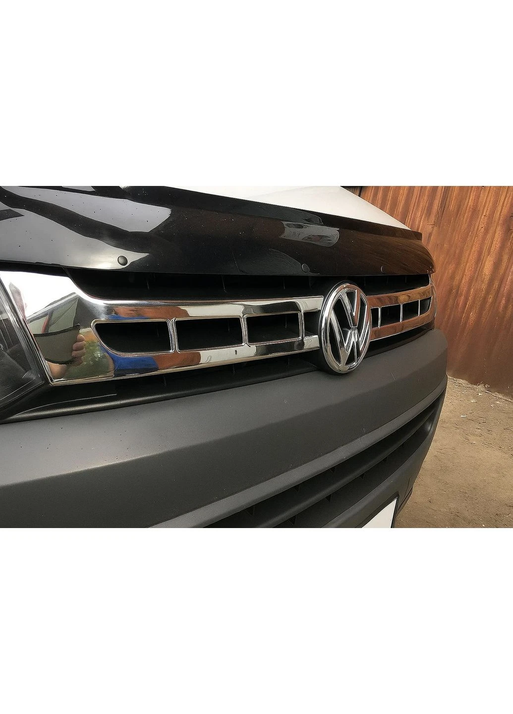 Накладки на решітку (, 2 шт., нерж.) для Volkswagen T5 2010-2015 рр CARMOS (389783043)