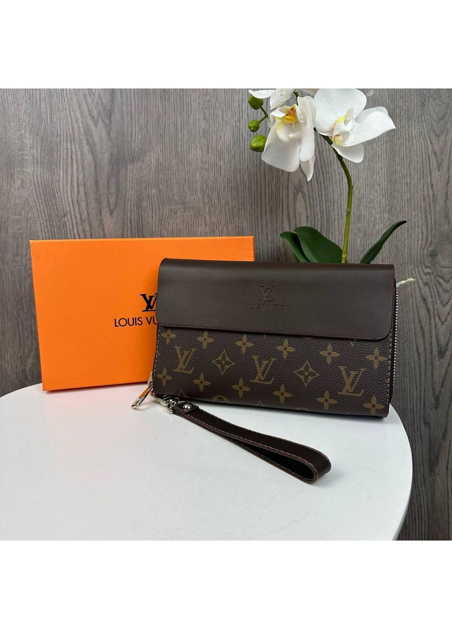 Великий чоловічий клатч барсетка коричневий з екошкіри ProDobro (363259235)