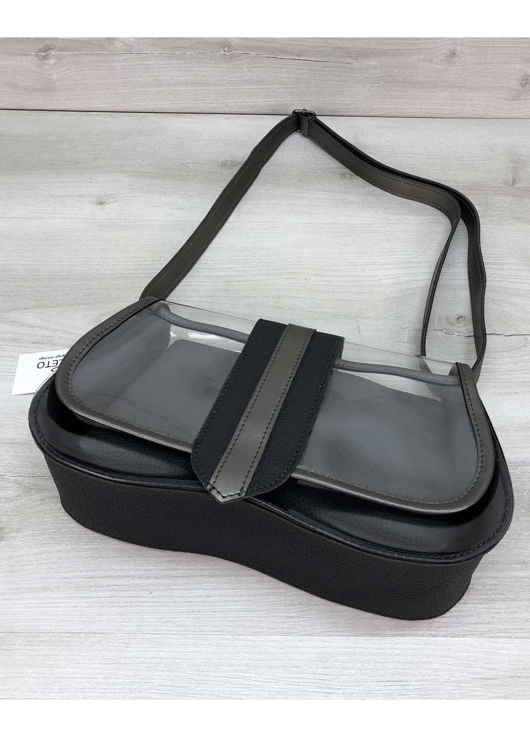 Жіноча сумка графіт екокожа клатч для повсякденного використання косметичка всередині ProDobro (367266336)