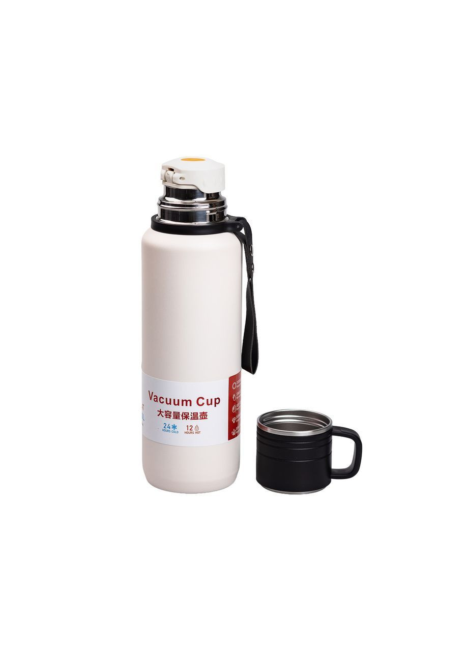 Термос High Bottle 1 л із заварником та фліп кришкою, білий Yiwu (363058954)