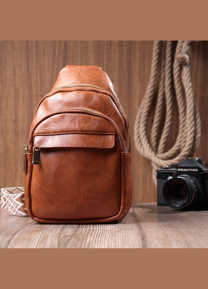 Жіноча сумка з однією лямкою через плече з екошкіри Vintage руда (sku_22767) No Brand (329853297)