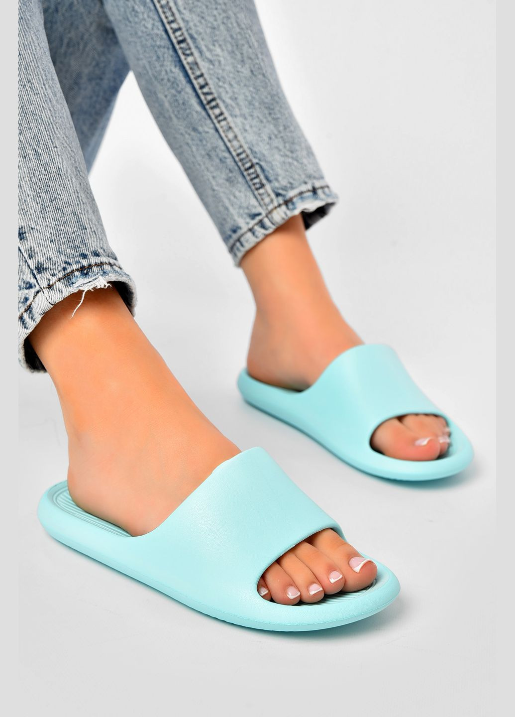 Шльопанці піна жіночі м`ятного кольору Let's Shop (336491767)