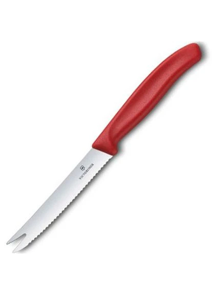 Кухонний ніж SwissClassic Cheese&Sausage лезо 11см хвил. з черв. ручкою Victorinox (386505744)