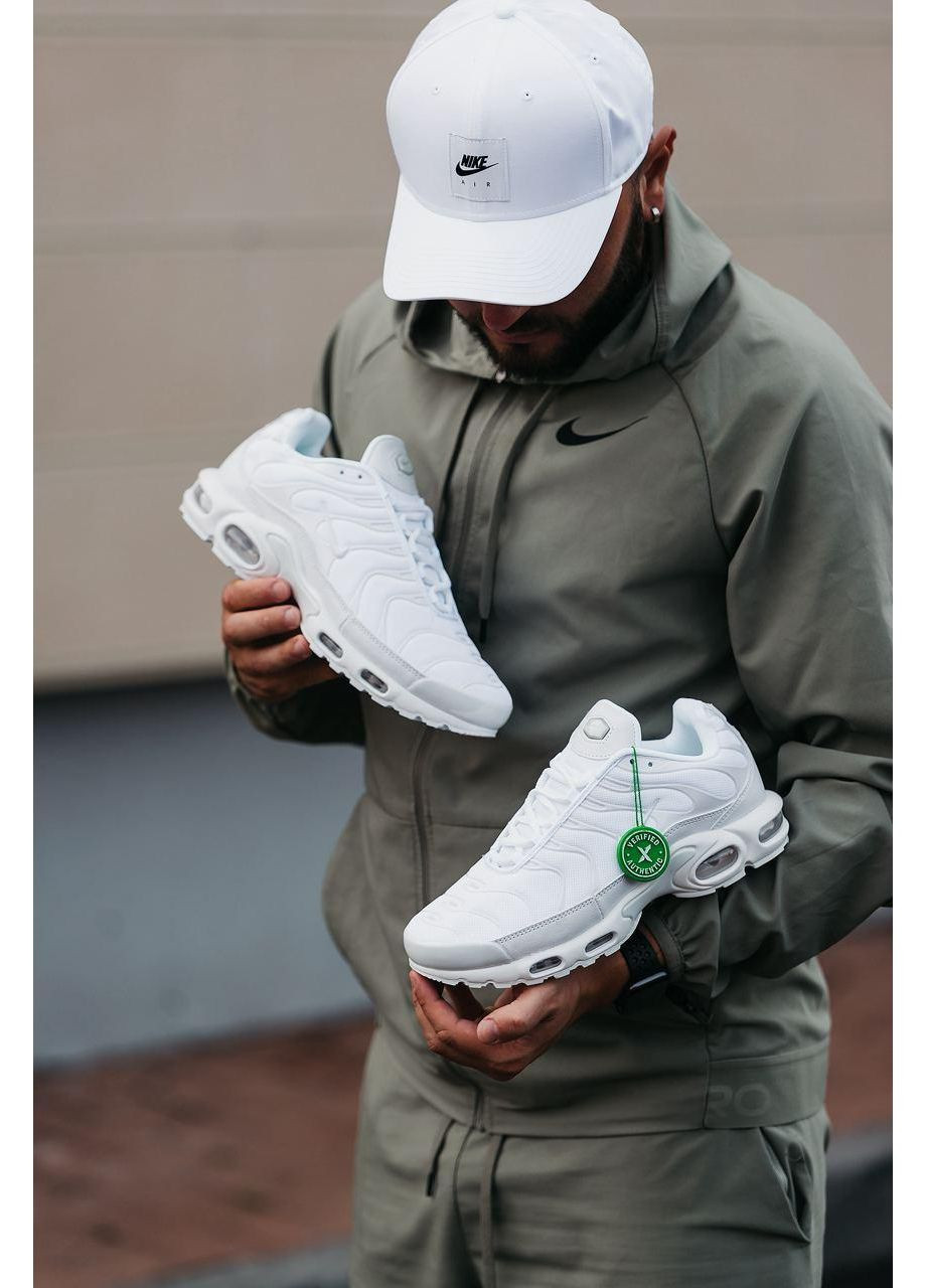 КРОССОВКИ ЖЕНСКИЕ NIKE AIR MAX TN FULL WHITE НАЙК АИР МАКС ТН ПЛЮС No Brand белые демисезоны (367174086)